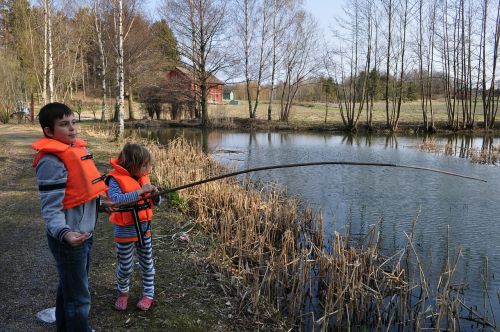 Vaikai, Ežeras, Žvejyba, Švedija