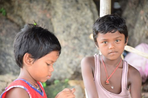 Vaikai, Purulia, Vakarų Bengalijos, Indija, Arijit Nuotrauka