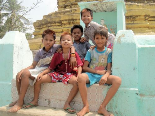 Vaikai, Berniukai, Draugystė, Mianmaras, Burma, Jaunimas