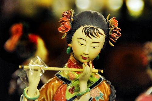 Kinija, Keramika, Flutistas, Tradicinis, Drobė