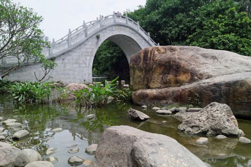 Kinija, Shenzhen, Parkas, Gamta, Sodas, Kraštovaizdis, Tiltas