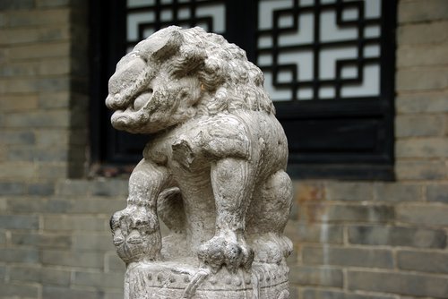Kinija,  Xian,  Liūtas,  Skulptūra,  Statula,  Pierre