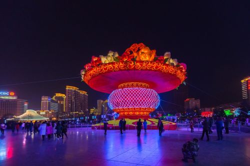 Kinų Naujieji Metai, Xining Centro Aikštė, Žibintų Krepšeliai