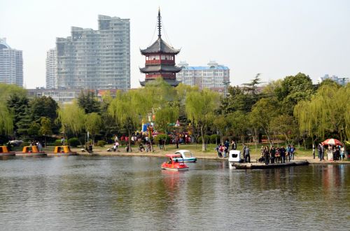 Kraštovaizdis,  Parkas,  Vaizdingas,  Kinija,  Nantong,  Žmonės,  Pagoda,  Grožis,  Kinų Parkas