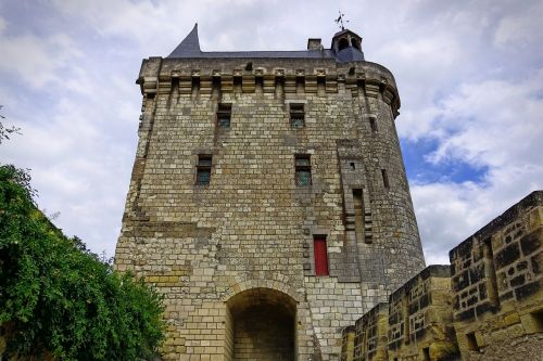 Chinon, Chinon Pilis, Vidutinio Amžiaus, Dangus, Prancūzija, Pilis, Debesis, Indre-Et-Loire, Paveldas