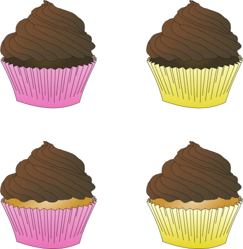 Šokoladas, Cupcake, Cupcakes, Desertas, Glaistymas, Saldus, Nemokama Vektorinė Grafika
