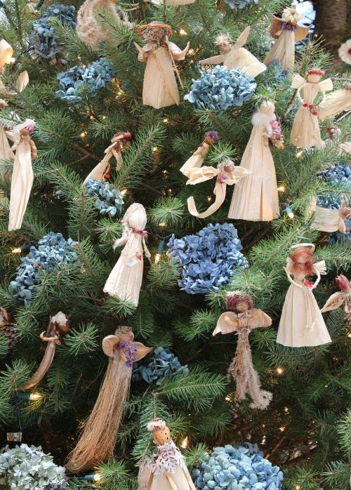 Kalėdų Ornamentai, Kukurūzų Angelai, Rankų Darbo, Džiovintos Hikronestinės, Eglė, Visžalis