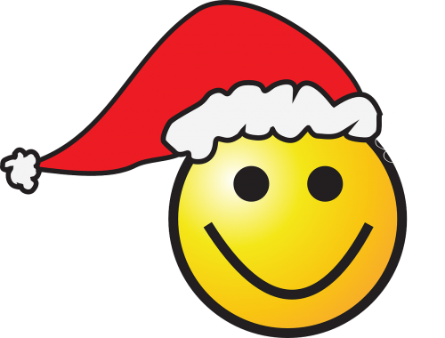 Kalėdos, Smiley, Xmas, Skrybėlę, Kalėdų Senelis, Nemokama Vektorinė Grafika