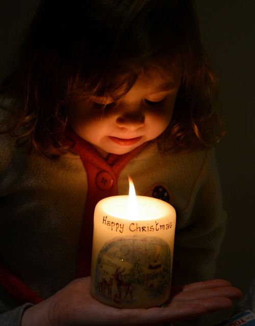 Kalėdos, Žvakė, Švytėjimas, Maža Mergaitė