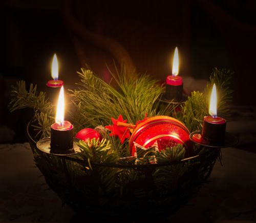 Kalėdos, Žvakės, Eglės Žalia, Adventas, Kalėdų Papuošalai, Atvykimo Vainikas