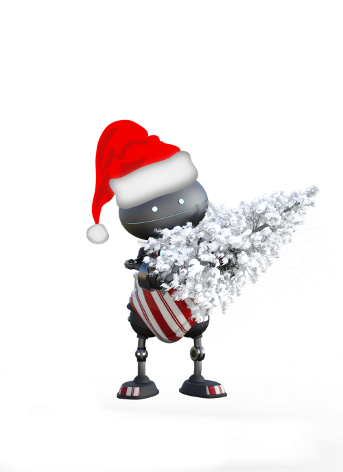 Kalėdos, Kalėdų Laikas, Sniegas, Eglė, Robotas, Kalėdų Senelis