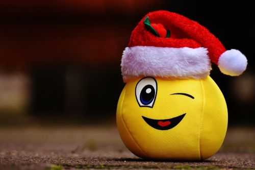 Kalėdos, Smiley, Juokinga, Juoktis, Wink, Santa Skrybėlė