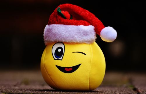 Kalėdos, Smiley, Juokinga, Juoktis, Wink, Santa Skrybėlė