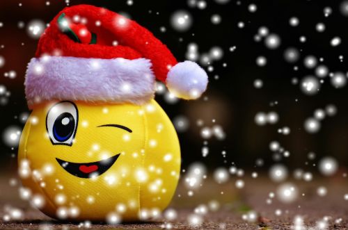 Kalėdos, Smiley, Sniegas, Juokinga, Juoktis, Wink, Santa Skrybėlė