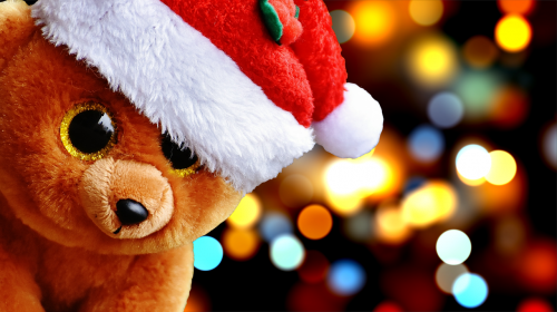 Kalėdos, Teddy, Turėti, Iškamša, Minkštas Žaislas, Santa Skrybėlė, Žaislai, Mielas, Žvilgančios Akys, Juokinga, Linksma, Saldus, Meškiukas, Vaikų Žaislai