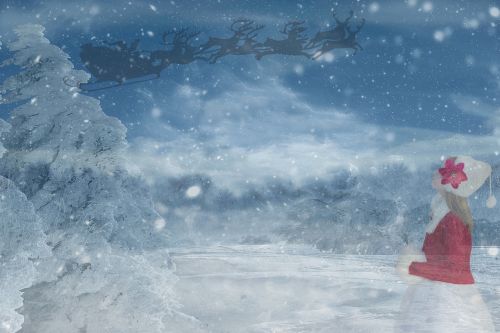 Kalėdos, Kalėdų Senelis, Nikolas, Šiaurės Elnių Rogės, Sniegas, Sniego Kraštovaizdis, Mergaitė, Mufas, Mergina Su Mufe, Dangus, Tamsi, Fantazija, Šiaurės Elnių Rogės Danguje, Kalėdų Eglutė, Eglė Su Sniego, Fonas, Fono Paveikslėlis, Žemėlapis, Atvirukas, Kalėdų Sveikinimas, Raudona, Kalėdų Laikas, Kalėdų Motyvas, X Mas, Kalėdinis Atvirukas, Žiema, Rankinė