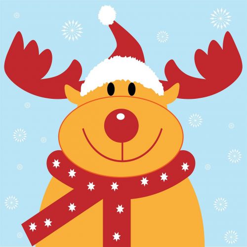 Kalėdos, Šiaurės Elniai, Rudolph, Snaigės, Modelis, Fonas, Menas, Animacinis Filmas, Mielas, Raudona, Nosis, Antlers, Linksma, Xmas, Kortelė