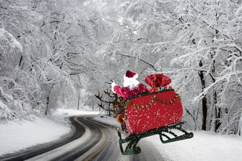 Kalėdos, Kalėdų Senelis, Linksmų Kalėdų, Dovanos, Festivalis, Išvakarės, Žiema, Tradicija, Sniegas, Kelias