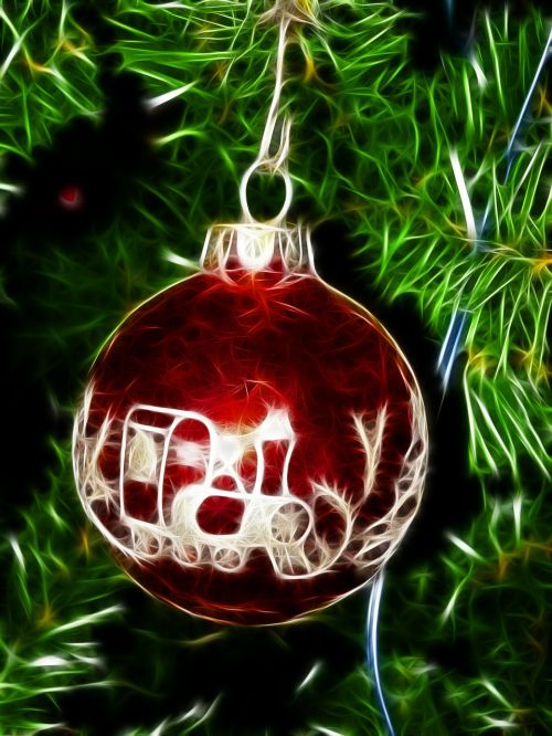 Kalėdos, Rutulys, Kūčios, Kalėdų Laikas, Kalėdiniai Dekoracijos, Apdaila, Kalėdų Eglutė, Atostogos, Kalėdinis Ornamentas, Medžio Dekoracijos, Gruodžio Mėn ., Raudona, Filtras, Fraktalius, Photoshop