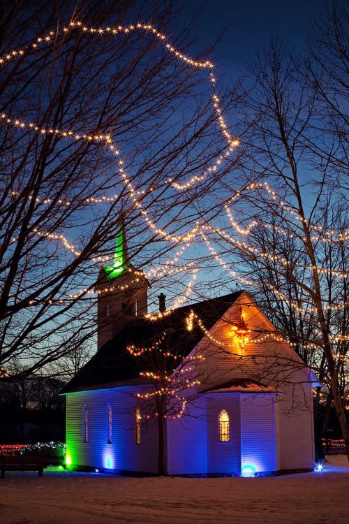 Kalėdos, Bažnyčia, Naktis, Atostogų Bažnyčia, Xmas Miestas