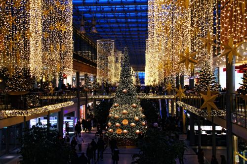 Kalėdų Puošimas, Kalėdos, Kalėdiniai Dekoracijos, Auksas, Kalėdų Laikas, Prekybos Centras, Berlynas