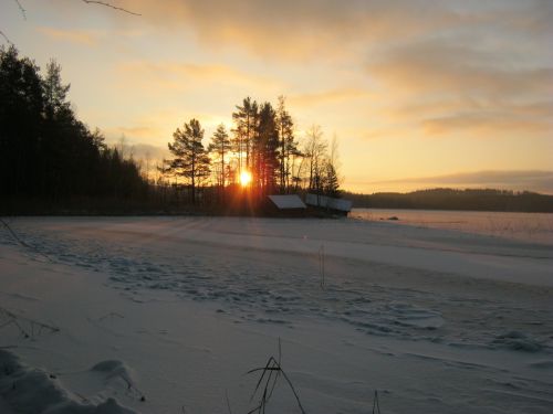 Saulė,  Finland,  Ledas,  Sniegas,  Kalėdos Finlande