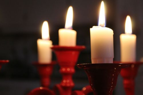 Kalėdų Šviesos Raudonoje Žvakidėje, Šviesa, Žvakių Vaškas