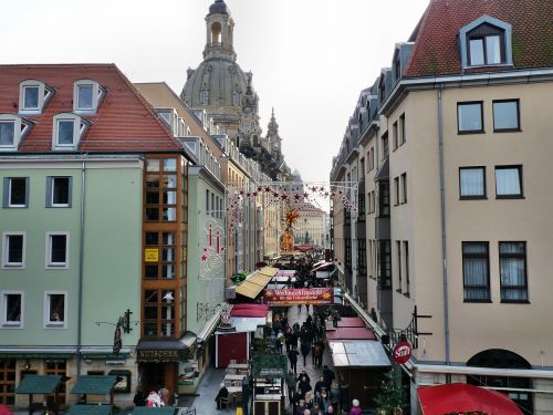 Kalėdų Rinka, Frauenkirche, Drezdenas, Frauenkirche Dresden, Miestas, Apšvietimas, Vokietija