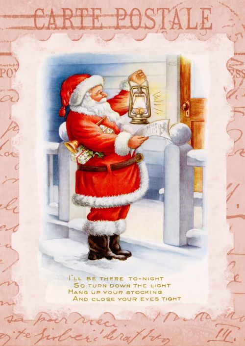 Kalėdos,  Vintage,  Kortelė,  Atvirukas,  Santa,  Menas,  Iliustracija,  Kalėdų & Nbsp,  Kortelė,  Pasveikinimas,  Šventė,  Sezonas,  Scrapbooking,  Laisvas,  Viešasis & Nbsp,  Domenas,  Kalėdų Atvirukas Vintage Santa