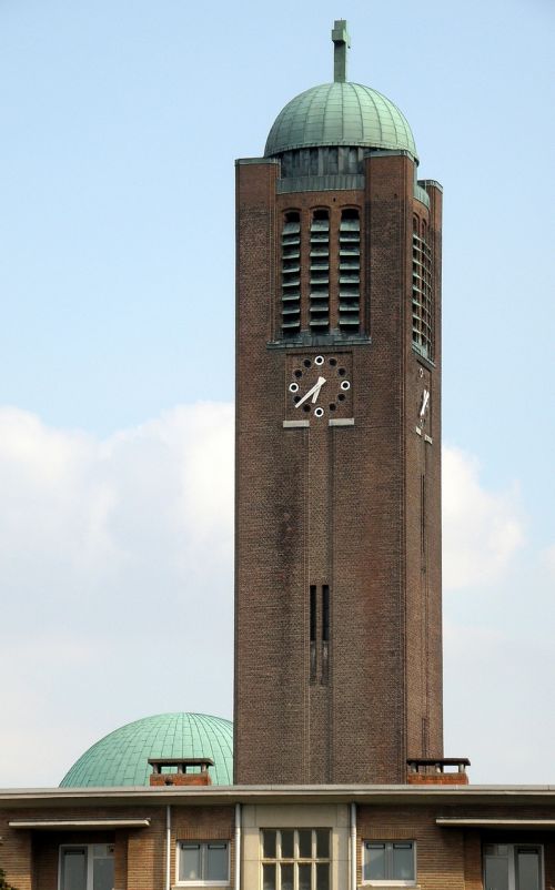 Christus Koningkerk, Antwerpen, Belgija, Bažnyčia, Bokštas, Eksterjeras, Architektūra, Religinis, Pastatas, Bokštas