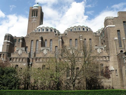 Christus Koningkerk, Antwerpen, Belgija, Bažnyčia, Bokštas, Eksterjeras, Architektūra, Religinis, Pastatas