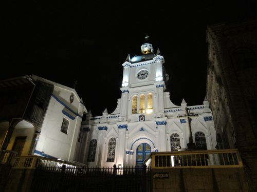 Bažnyčia, Baseinas, Ecuador, Naktis, Gatvės Šviesos