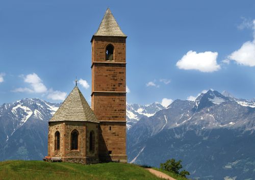 Bažnyčia, Dolomitai, South Tyrol, Italy, Kalnai
