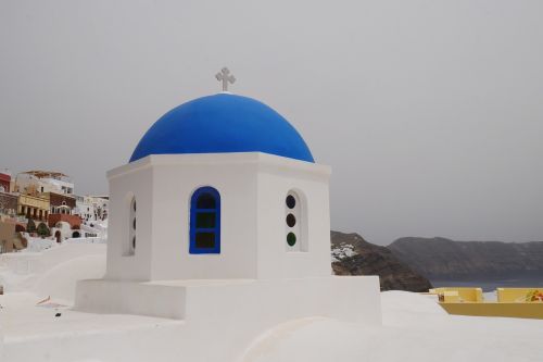 Bažnyčia, Religija, Tikėjimas, Ortodoksas, Santorini, Graikų Sala, Kupolas, Kraštovaizdis