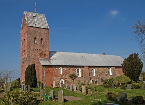 Bažnyčia, St Laurenti, Süderende, Föhr, Nordfriesland, Šiaurės Jūra, Wadden Jūra