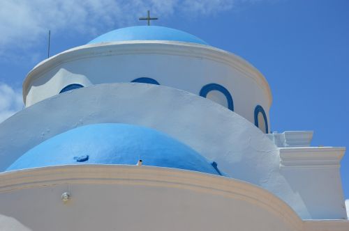 Bažnyčia, Kos, Graikija, Mėlynas, Balta