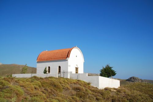 Bažnyčia, Balta, Crete, Kalnas, Dangus, Graikija