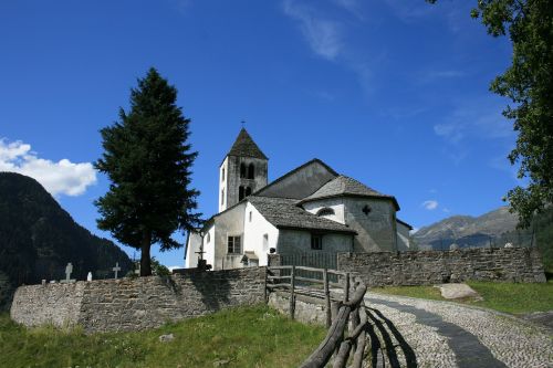 Bažnyčia, Kapinės, Ticino, Bergdorf, Toli, Medis, Mėlynas, Šveicarija, Pastatas