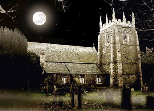 Bažnyčia, Mėnulio Šviesa, Lincolnshire, Naktis