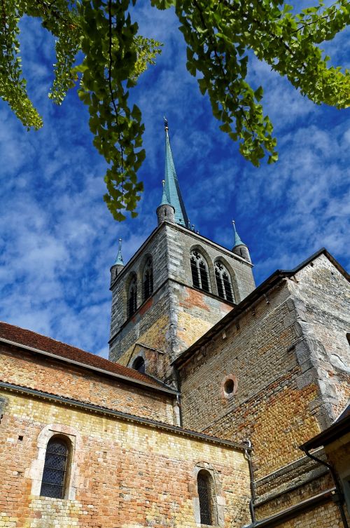 Bažnyčia, Payerne, Romanesque, Šveicarija, Abatija, Senas, Architektūra, Viduramžiai, Dangus