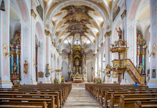 Bažnyčia, St Peter Ir Paul, Deggendorfas, Bavarija, Vokietija, Katalikų