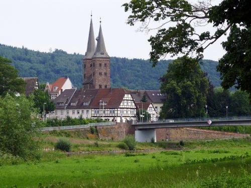 Bažnyčia, Senamiestis, Höxter, Weser Uplands, Istoriškai, Miesto Panorama