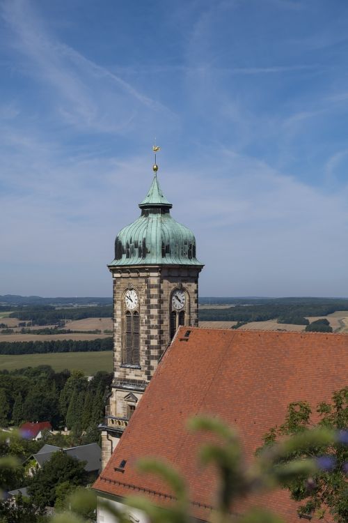 Bažnyčia, Pastatas, Architektūra, Bokštas, Laikrodzio Bokstas, Stolpen, Saksonija, Vokietija