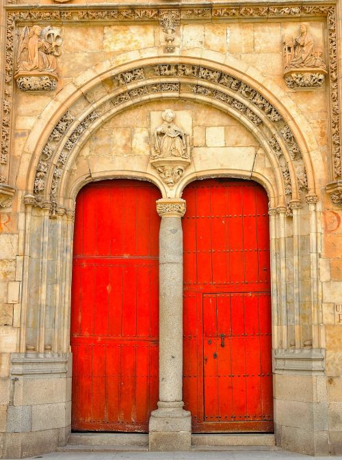 Bažnyčia, Priekinis, Durys, Raudona, Ispanija