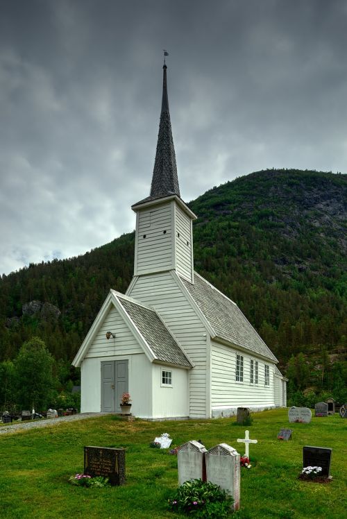 Bažnyčia, Pastatas, Namas, Religija, Krikščionis, Jostedal, Norvegija