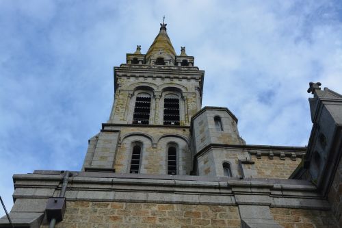 Bažnyčia, Rochebonne, Brittany, Saint Malo, Religinis Pastatas, Paminklas, Akmens Varpinė, Debesuota Dangaus