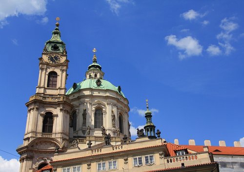 Bažnyčia,  Praha,  Čekija,  Baroko,  Architektūra,  Kelionė,  Dangus,  Bokštas,  Turizmas,  Miestas,  Turistų,  Katalikų