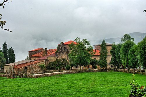 Bažnyčia,  Kraštovaizdis,  Pobūdį,  Asturias,  Ispanija,  Rūkas