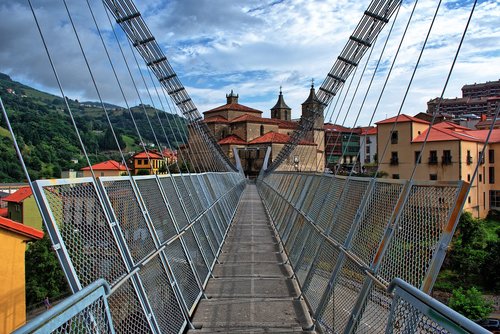 Bažnyčia,  Tiltas,  Kraštovaizdis,  Asturias,  Ispanija