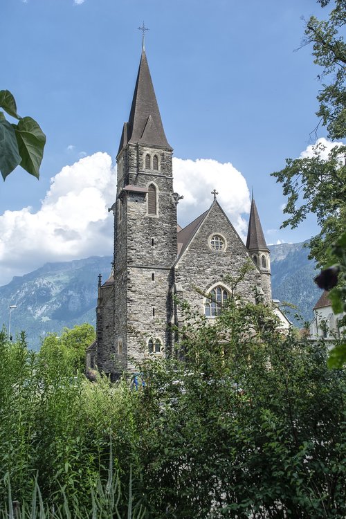 Bažnyčia,  Interlaken,  Šveicarija